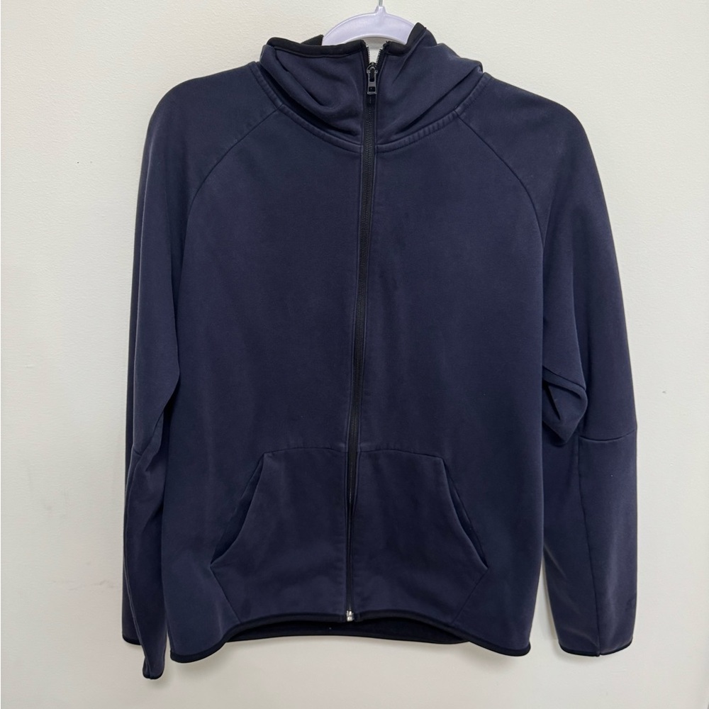 Uniqlo Men's Zip Up Sweater - Dark Blue